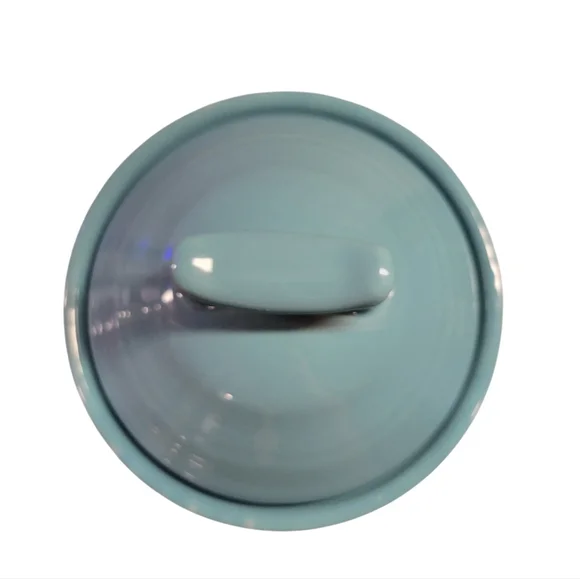 FIESTA MEDIUM pet dog bone CANISTER treat cookie CROCK TURQUOISE - Picture 4 of 11